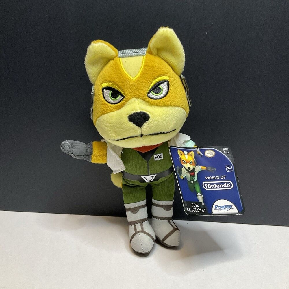 World of Nintendo Fox McCloud Star Fox Plush 8" Jakks Pacific 2015 - New W/ Tag
